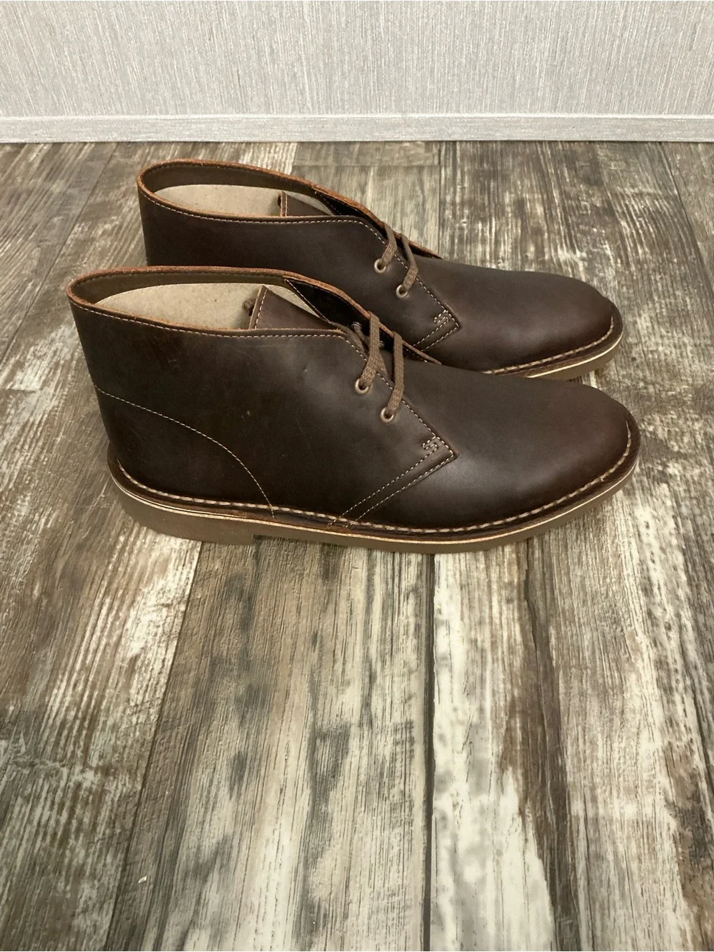 Clarks Men's Dark Brown Leather Chukka Boots Size 8.5